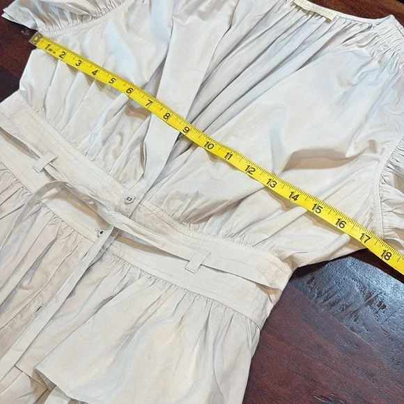 Ulla Johnson Sena Tiered Flutter-Sleeve Ruffle Dress in Dove size 6 - Picture 11 of 13